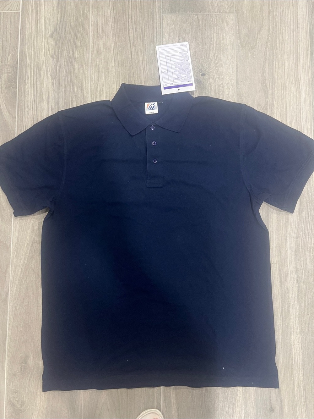 Men's Solid Navy Polo Shirt with Classic Collar